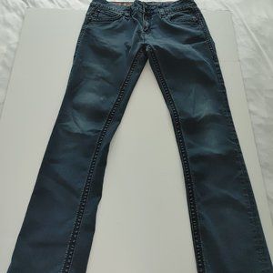 ROCK REVIVAL Woman's Embroidered Denim Jeans Blue Size 31 Used